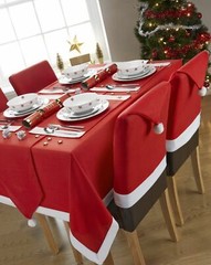 8x Christmas Chair Covers Dinner Table Santa Hat Home Decorations Ornaments Gift