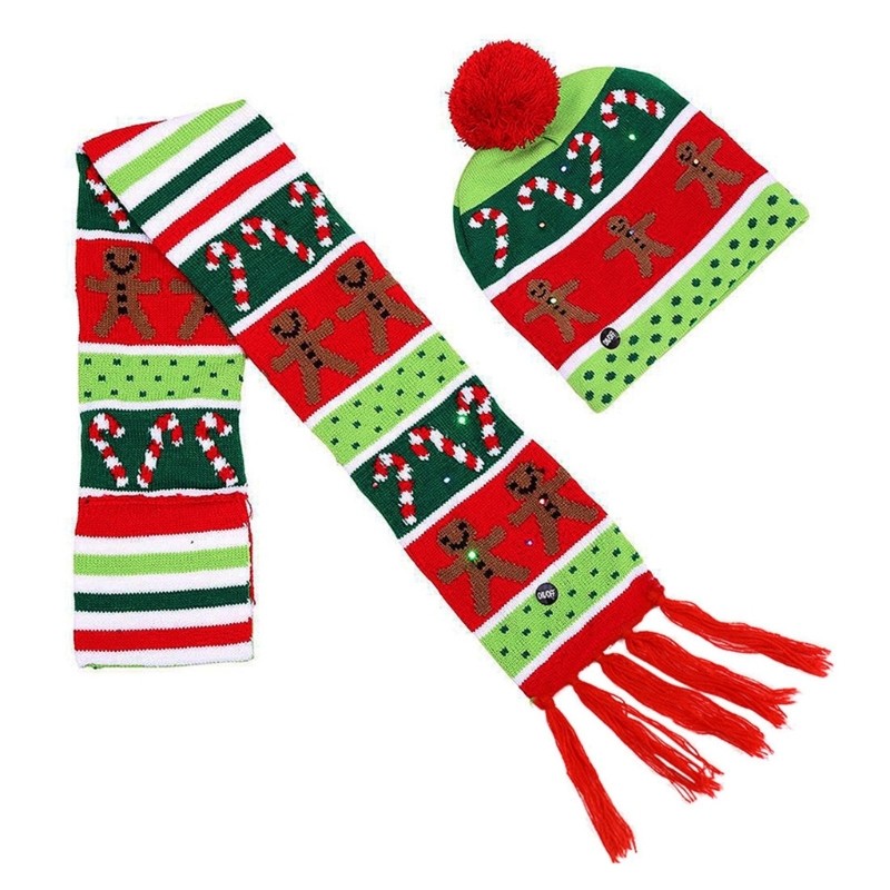 Santa Hat and Scarf Package Warm, Essential Accessories for the Holiday Season