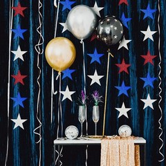 Star Garland, 4 Pack Red White and Blue Star Decorations for 4th of July Patr…