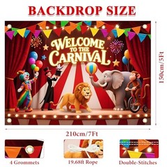 Large Backdrop 7x5Ft Theme Party Decorations Welcome to The 7X5 FT Carnival
