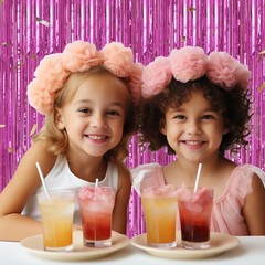 DECOCKRAT 3 Pack Foil Fringe Backdrop – 39.6″W x 98.4″L (Pack of 3), Hot Pink