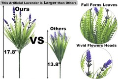 12 Bundles Artificial Plants Outdoor, 17.8″ Tall 12, Purple