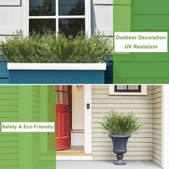 Yoratee Artificial Outdoor Plants 12 PCS Fake Cedar 15 inches, Green