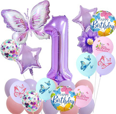 7Th Birthday Decorations for Girls – Butterfly Theme Party Supplies with Butterf