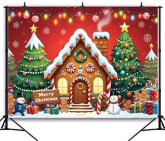 Christmas Gingerbread House 7x5ft Background – Christmas Gingerbread House