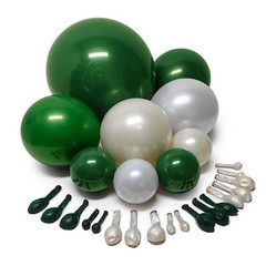 Green White Balloon Garland Double Latex Emerald Green Sand White Cream Grey …