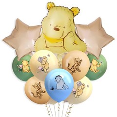 33Pcs Winnie Bear Balloons Large, 12Inches Neutral Vintage Pooh Bear Baby Sho…