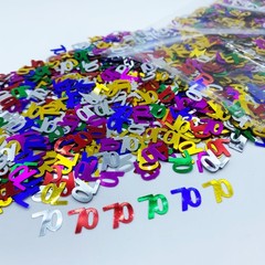 70 PCS Number 70 Birthday Party Confetti Sequins Anniversary Metallic