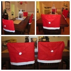 8x Christmas Chair Covers Dinner Table Santa Hat Home Decorations Ornaments Gift