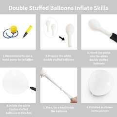 White Double Stuffed Balloons Different Size 115Pcs 5/10/12/18″ White Balloon…