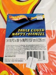 NEW 2003 Hallmark Party Hot Wheels Birthday Party Table Cover 54″ x 89″ + 8 Bags
