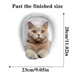 Waterproof 3D Cartoon Cat Toilet Lid Sticker Bathroom Self-adhesive Decal Cute