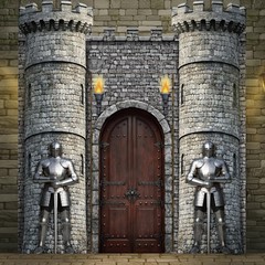 4 Pcs Medieval Door Decorations Set Knight Castle Door Covers Stone Tower Cas…
