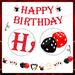 Magic Show Birthday Party Decorations – Happy Birthday Banner and Garland, Magic