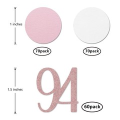 200 PCS Rose Gold 94th Glitter Birthday Number Confetti Anniversary Party