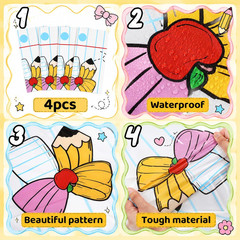 4 Pcs Back to School Party Tablecloths First Day of School 54 X 108 Inch Large D