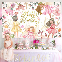 Fairy Birthday Party Backdrop Fairy Birthday Party Decorations Floral Fairies Ba