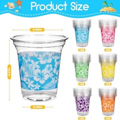 72 Pack Hawaiian Luau Party Decorations Cups -14OZ Disposable Tropical Party …