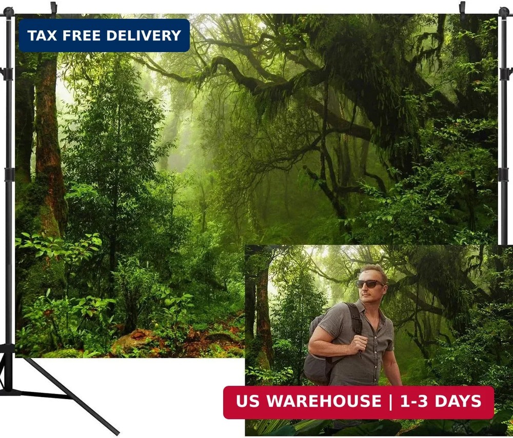 7X5ft Jungle Forest Photography Backdrops Tropical Rainforest Natural Scenery Ba