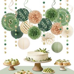 Sage Green Party Decorations Kit – Birthday, Baby Shower, Bridal Shower, Boho We
