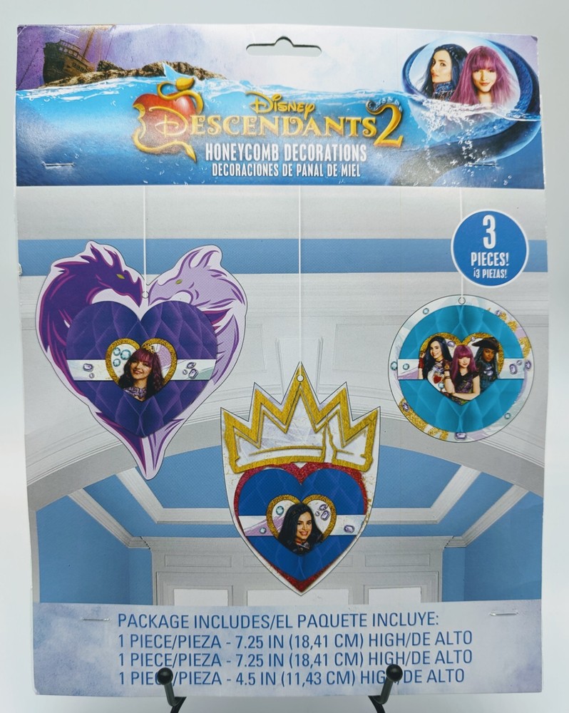 Disney Descendants 2 Party Decorations Ceiling Honeycombs NEW Mal Evie Uma