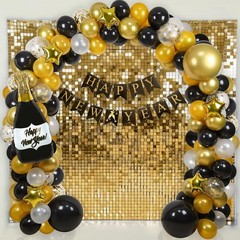 Happy New Year Balloon Arch Garland Kit 2025 Party Supplies Decorations
