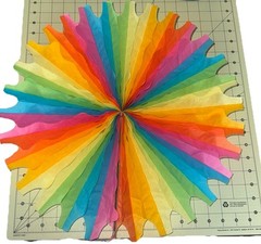 5 Vintage Tissue Paper Accordion Folding Rainbow 18″ Round Honeycomb & Balls 6”