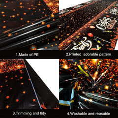 Graduation Decorations 2026 | Orange and Black Graduation Tablecloth -Pack of 3,