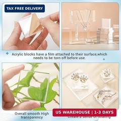 Marsui 10 Pcs Acrylic Cubes for Display Product Photography Props Transparent Ac