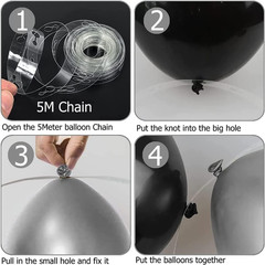 Black and Silver Balloon Garland Kit for Graduation and Party Decorations