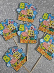 SpongeBob Personalized Cupcake Toppers Set of 12 | Kids Birthday Party Decor