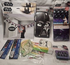 NEW Star Wars Bday Party Decorations Banners Masks Photo Backdrop Pens Candle