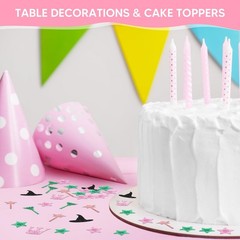 Bensbl 200 Pcs Pink and Green Glitter Confetti, Wicked Witch Themed Table Sca…