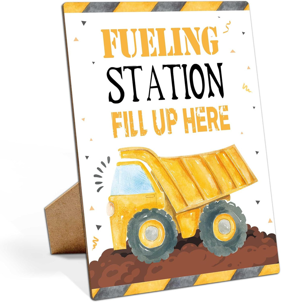 Construction Birthday Party Sign, Fueling Station Sign, Construction Party Decor
