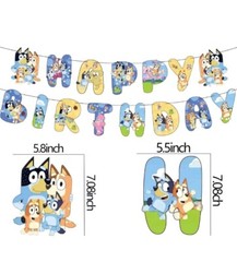 Bluey birthday Party backdrop banner And Hanging Decorations