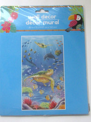 Undersea Tropical Fish Dolphin Turtle 42″x72″ Pkg Wall/Door Mural Decoration New