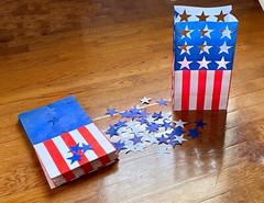 Patriotic Stars and Stripes American Patriotic U.S.A. Luminarias Pack of 12