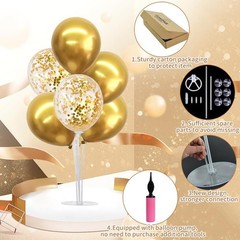 TONIFUL 4 Set Gold Balloon Centerpieces for Tables,Gold Birthday Party Decora…