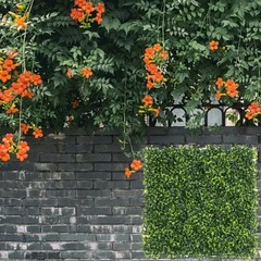 5pcs Green Artificial Grass Wall Panels UV Anti Fade for Home and Office