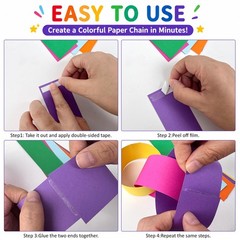 Rainbow Party Decoration Kit with 656ft Crepe , 600 Sheets Chain Strips, 13ft…