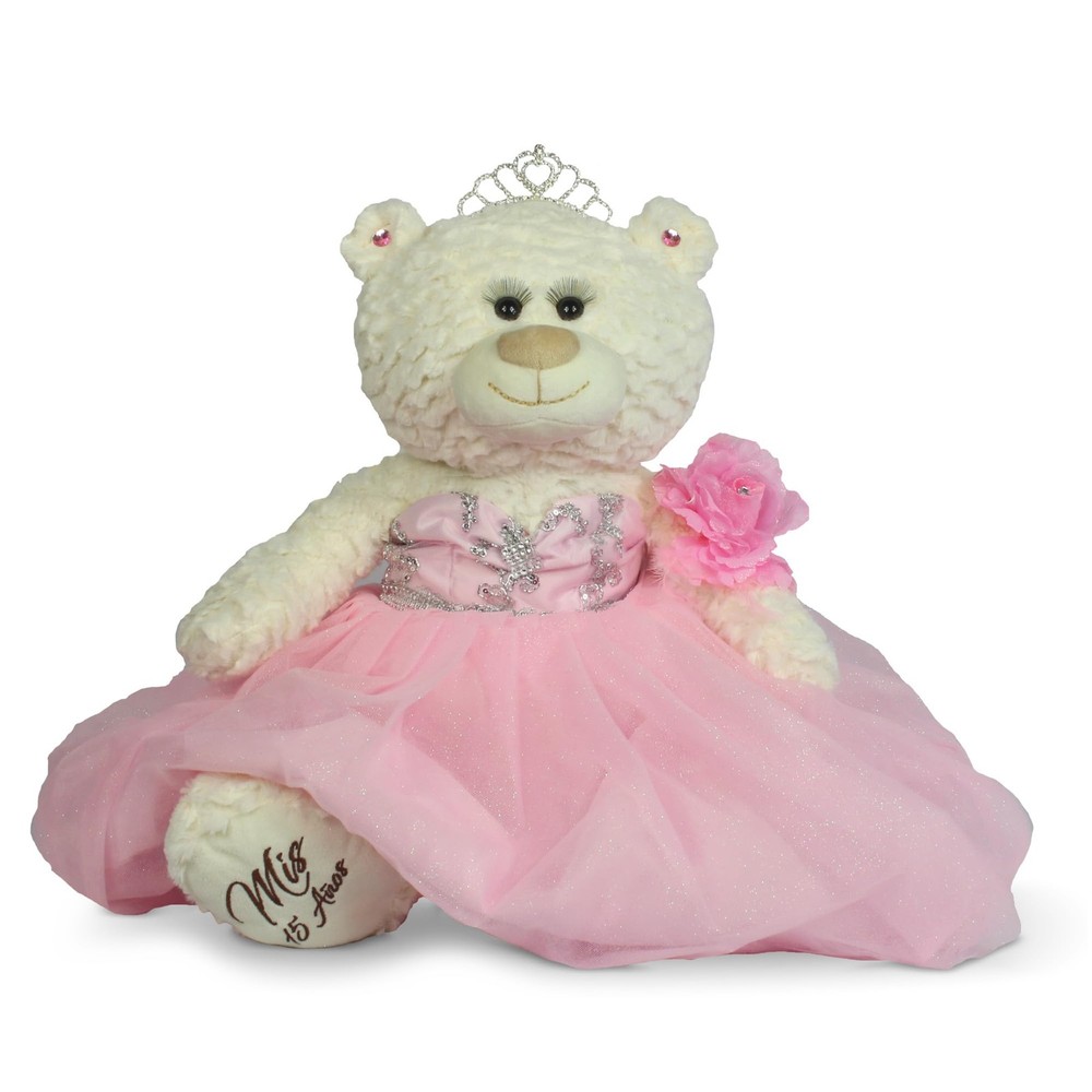 Large 20” Quinceañera Teddy Bear Centerpiece – Elegant Dress, Oversized Keeps…