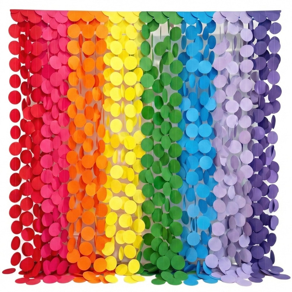 Ultimate Big Circle Dots Party Garland Streamer Backdrop (290 Ft Total, 40 St…