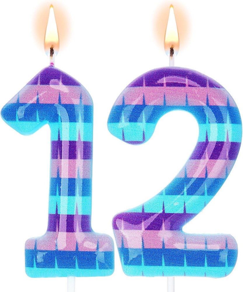 Video Game Birthday Candles Piñata Gaming purple, pink, light blue, deep blue