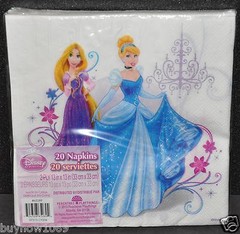 DISNEY PRINCESS PARTY NAPKINS 20 PC CINDERELLA RAPUNZEL 13″ X 13″ PARTY FAVORS