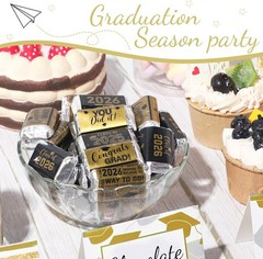 Graduation Candy Bar Wrappers Labels Stickers Class of 2026 Party Supplies