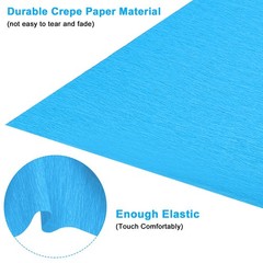 8.2ft Crepe Paper Roll, 2 Rolls 10″ Width Paper Streamer Sheet, Sky Blue