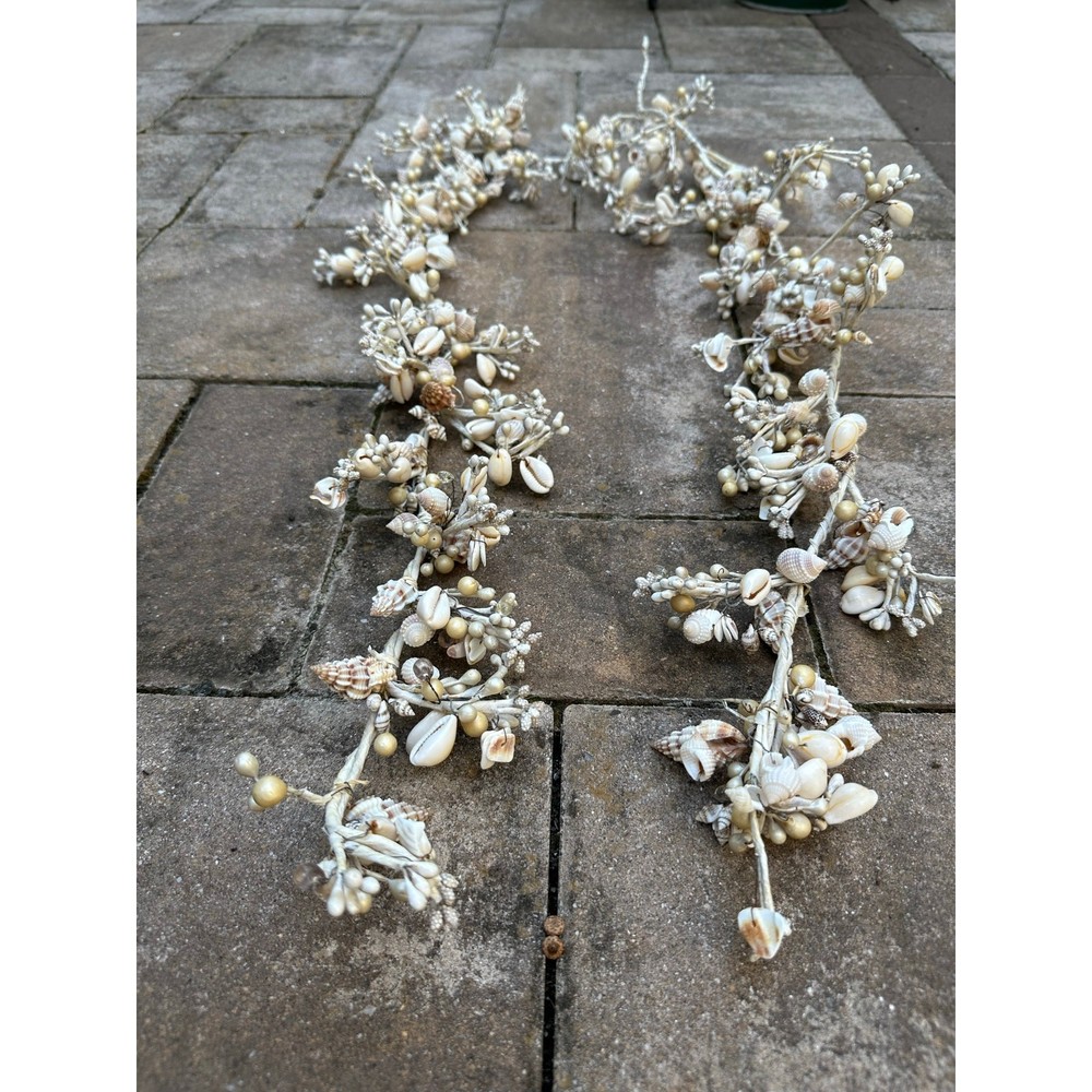 Seashell garlands Coastal Shell wire decor nautical natural marine beach ocean 2