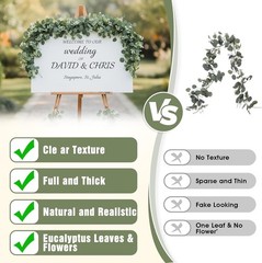 8 Pcs 5.9Ft Eucalyptus Garland, Artificial Eucalyptus Leaves with Flowers Faux