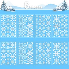 Garma 428pcs White Snowflakes Window Decorations Clings Decal 428pcs,