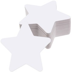 200 Pcs White Star Cutouts 4 Inch Paper Shapes Die Cut Classroom Board